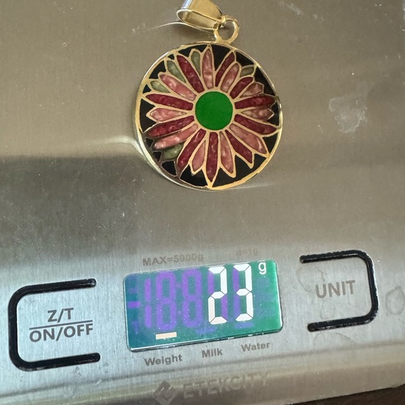 Karis Enamel Flower Medallion Pendant - Picture 7 of 7